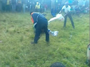 Screen grab of villagers assault on alleged stock thief.