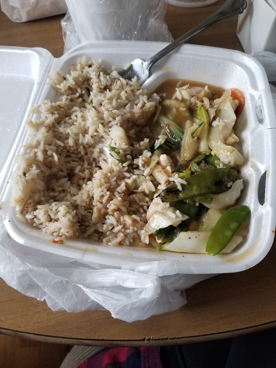 Mandarin chicken and fried rice