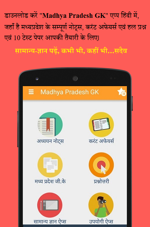 Android application Madhya Pradesh GK screenshort