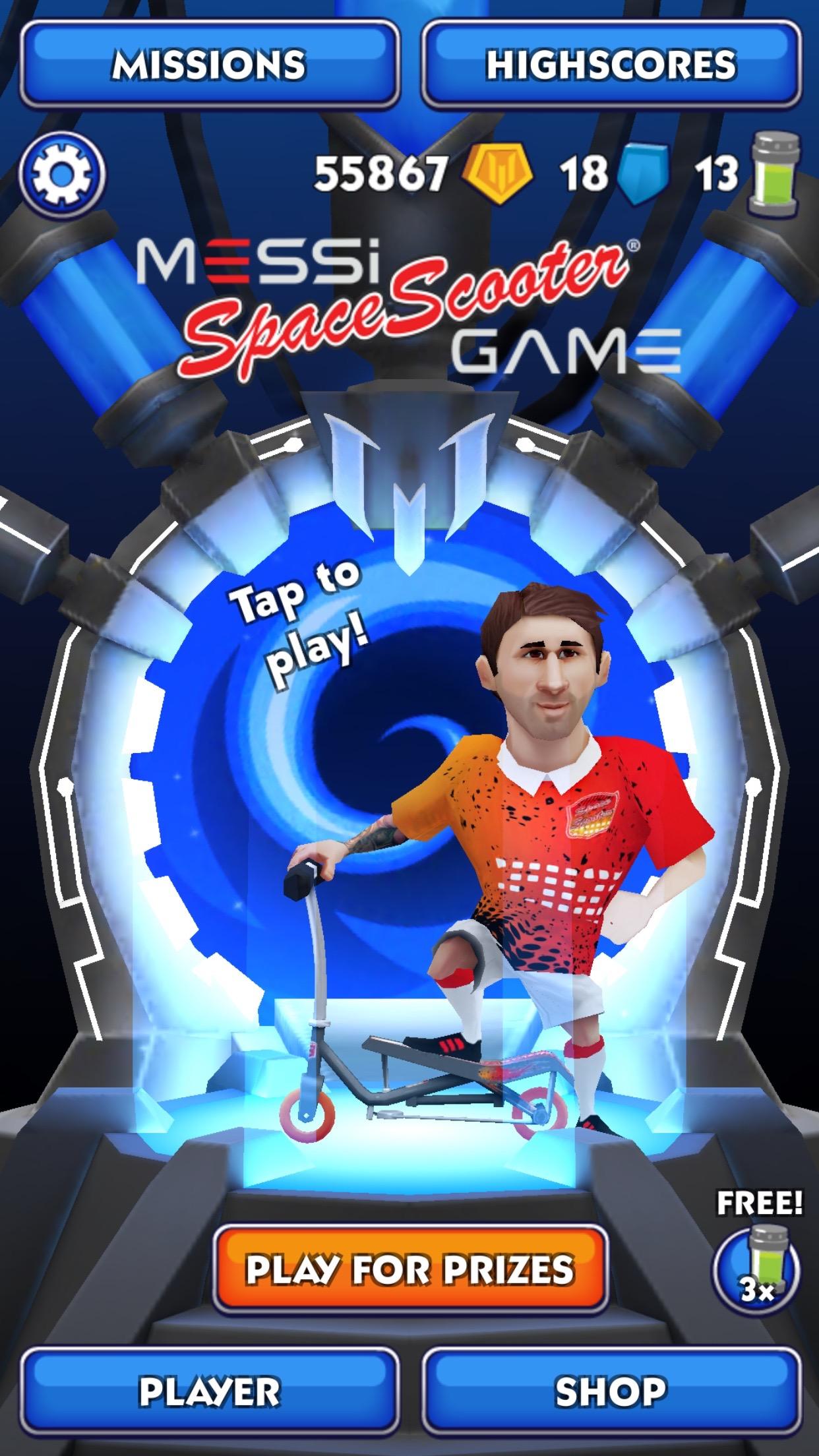 Android application Messi Space Scooter Game screenshort