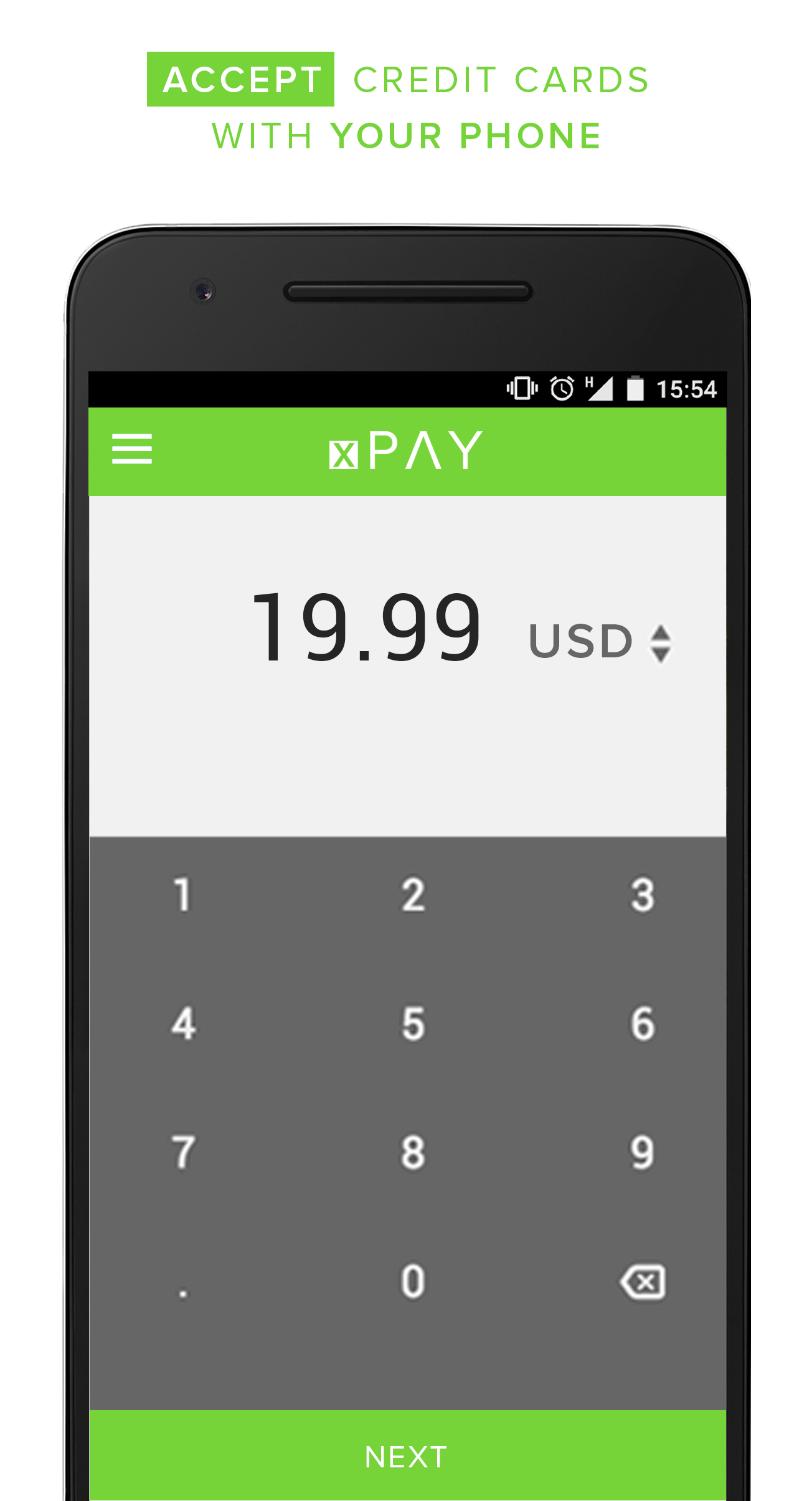 Android application xPAY - Credit card payment POS screenshort