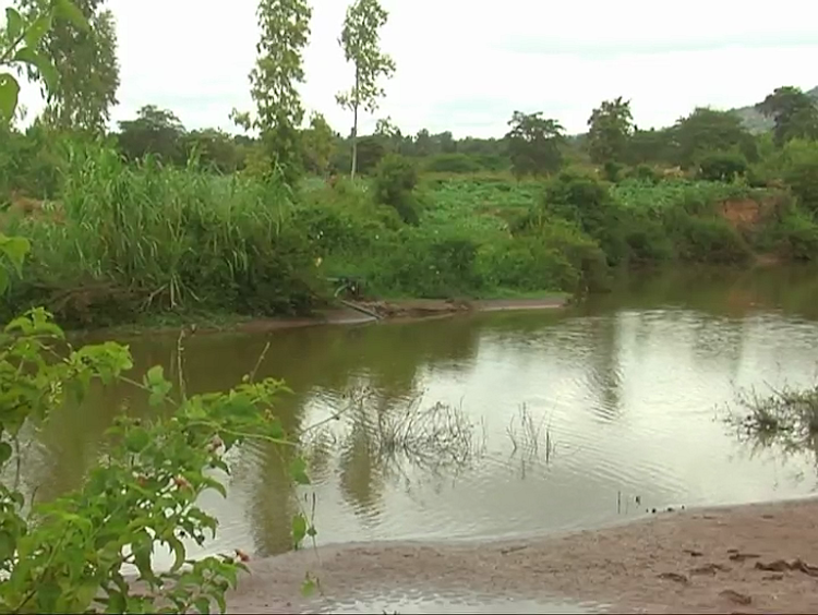 A sand dam, which harvests water during the rainy season, in Mbooni, Makueni county.