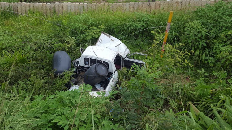 A man was electrocuted after climbing from the wreckage of his badly damaged car.