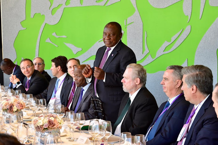 South African President Cyril Ramaphosa and his team meeting international investors and business leaders in London.