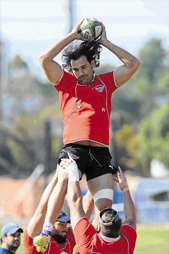 CAUGHT UP: Victor Matfield of the Bulls during a training session at Loftus Versveld in Pretoria. The Bulls need to beat the Stormers to keep their dim hopes of a play-off berth alive