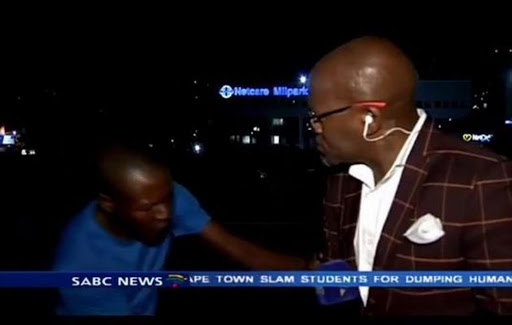 SABC contributing editor Vuyo Mvoko was mugged with cameras rolling as they were preparing for a live crossing last night.