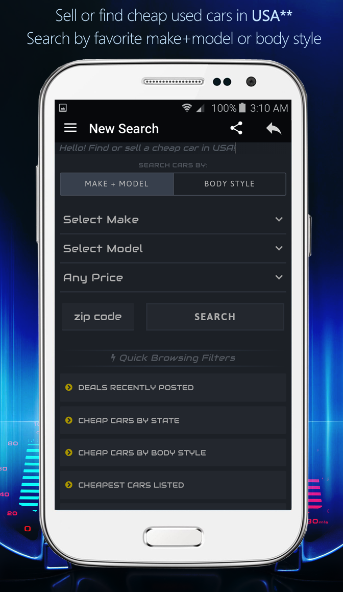 Android application Cheap Cars For Sale, Find or Sell Yours screenshort