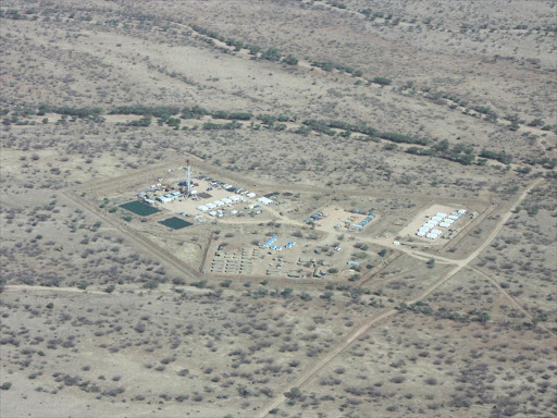 An aerial view of Ngamia-1 oil rig in Turkana on April 5 ,2012 /FILE
