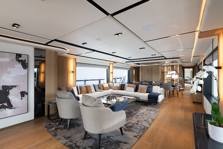 The interior of Gulf Craft’s Majesty 111 is like a five-star hotel.