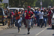 Students from the Tshwane University of Technology's Soshanguve campus during a protest. Picture Credit: Gallo Images