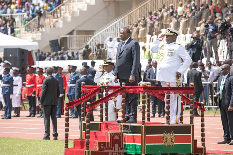 President Uhuru Kenyatta during the 56th Jamhuri Day celebrations at the Nyayo National Stadium on Thursday.