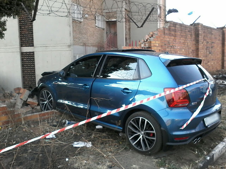 A motorist crashed into a boundary wall in Coronationville.