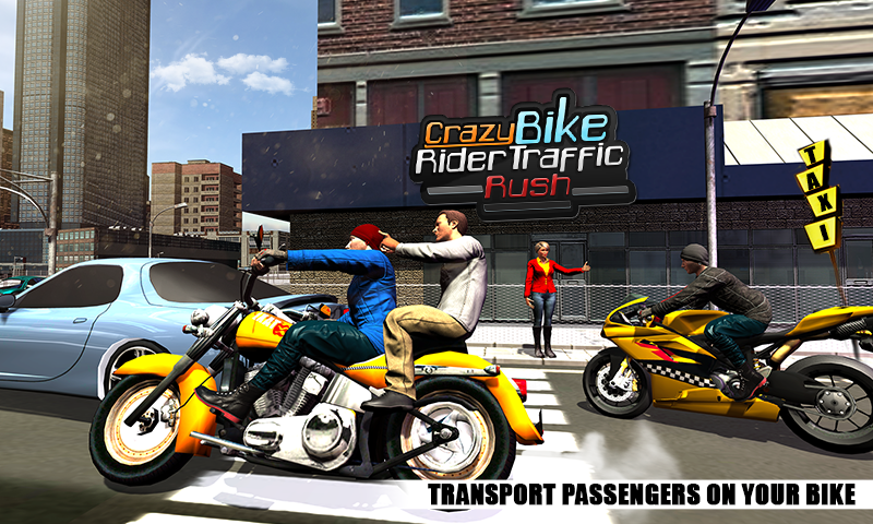 Android application Crazy Bike Rider Traffic Rush screenshort