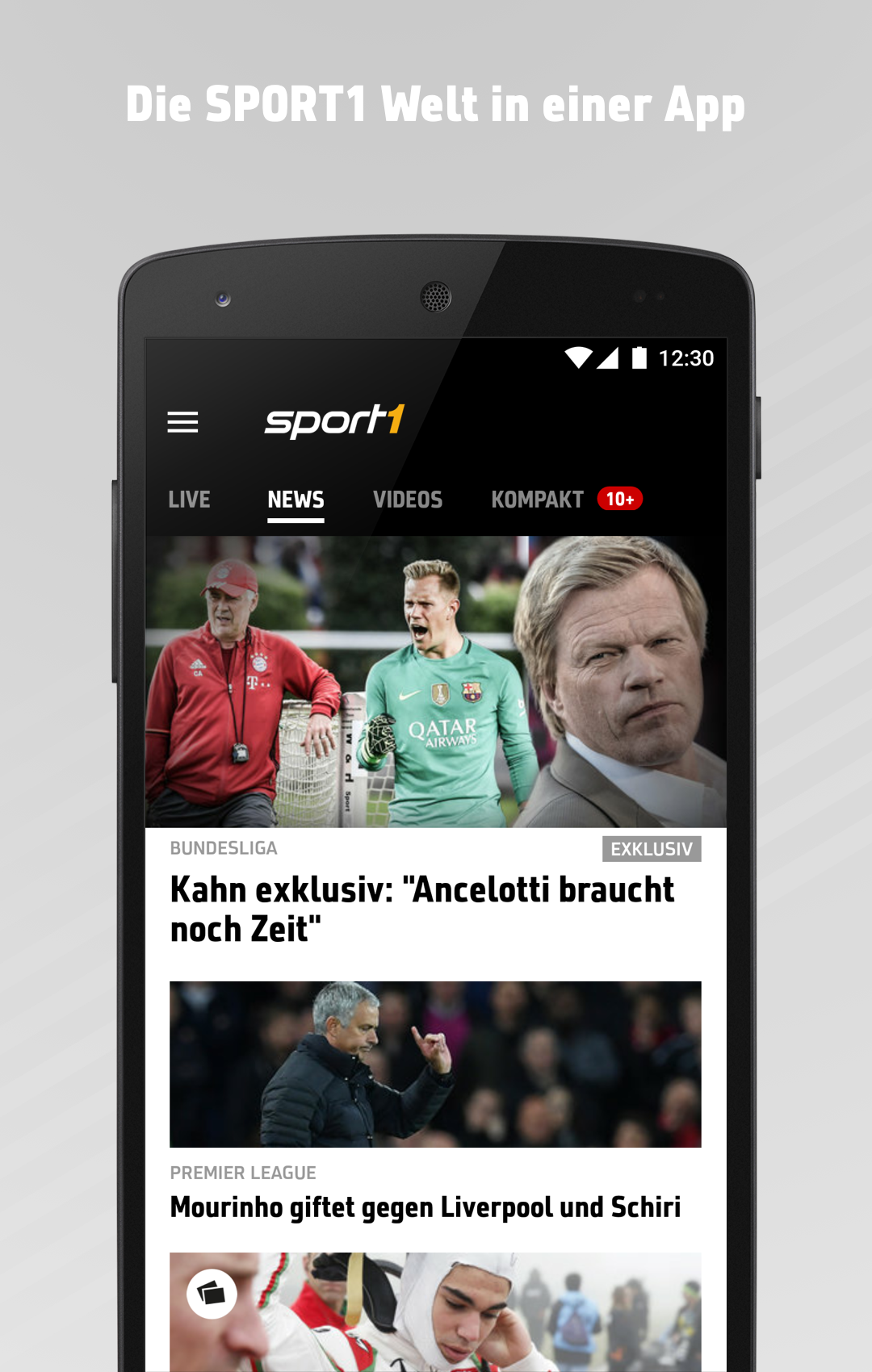 Android application SPORT1: Sport & Fussball News screenshort