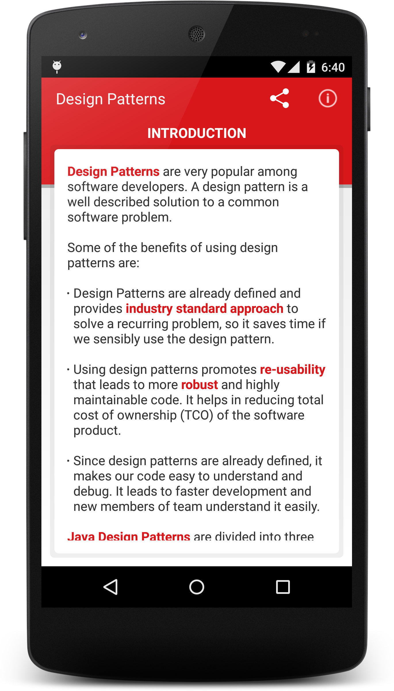 Android application All Design Patterns Pro screenshort