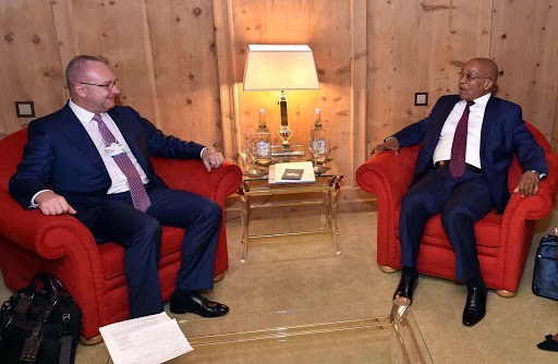 TALKS ABROAD: President Jacob Zuma holds a bilateral meeting with Mark Cutifani, the CEO of Anglo American, on the margins of the World Economic Forum in Davos, Switzerland