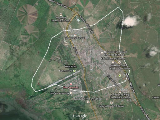 An aerial view of Naivasha town.