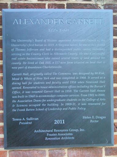 Alexander Garret Memorial Plaque