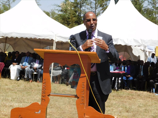 Nyandarua governor,Francis Kimemia,address residents at Ndaragwa.Ndichu Wainaina