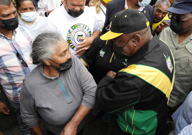 President Cyril Ramaphosa promised resident Katriena Sambaba that he would build her a new house within three weeks.