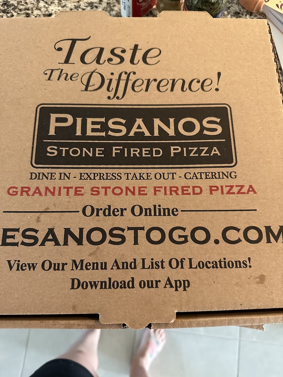 Gluten-Free at Piesano's Stone Fired Pizza