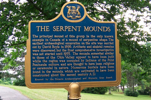 The principal mound of this group is the only known example in Canada of a mound of serpentine shape. The earliest archeological excavation on the site was carried out by David Boyle in 1896....