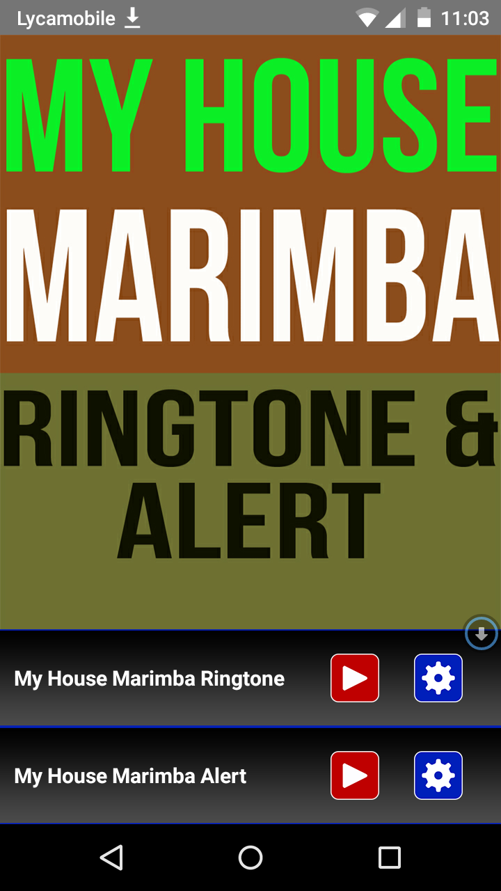 Android application My House Marimba Ringtone screenshort