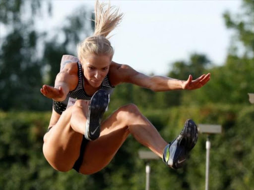 Athletics - Russian track and field championship - Women's long jump - Cheboksary, Russia, 21/6/16. Darya Klishina during an attempt./REUTERS