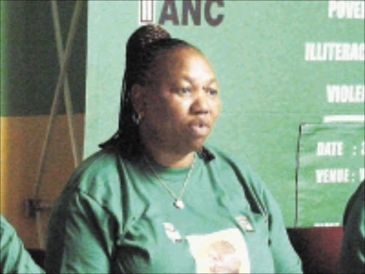 NON -STOP WORK: ANC Women's League president Angie Motshekga. Cicra 2008. Pic. Unknown.