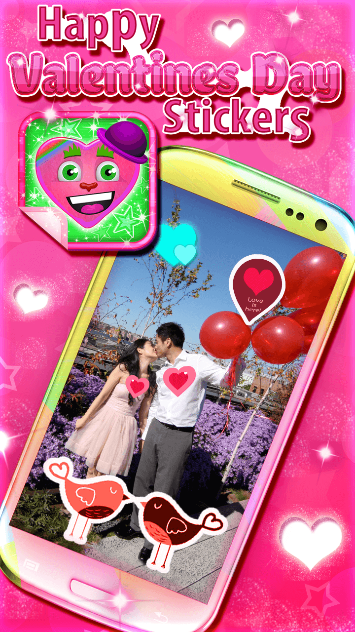 Android application Happy Valentines Day Stickers screenshort