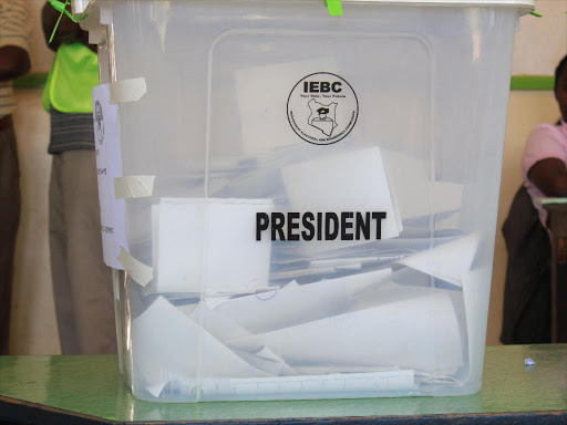 A ballot box at a polling station during a past vote. /FILE