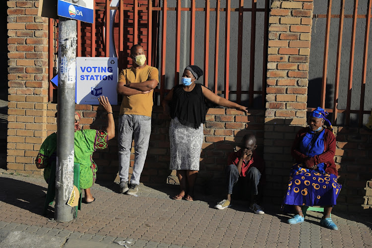 Voters queue in Alexandra in Gauteng to make their mark in the local government elections on Monday November 1 2021. South Africa now awaits the results.