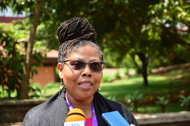 USIU Dean of School of Science and Technology Audrey Mbogho speaking during a media interview at USIU in Nairobi on February 27,2024