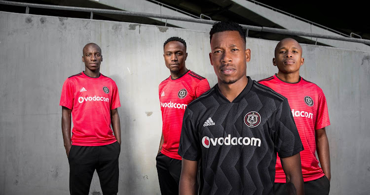 Orlando Pirates players model their new Adidas home and away kits for the upcoming 2018/19 Absa Premiership season.