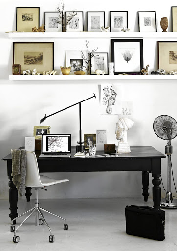 Shelley's workspace exposes her talent for making monochrome interesting and engaging.