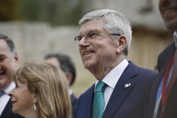 International Olympic Committee president Thomas Bach during the flame-lighting ceremony for the Paris 2024 Olympics. Picture: REUTERS/Alkis Konstantinidis