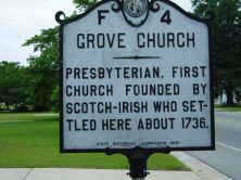 Presbyterian. First church founded by Scotch-Irish who settled here about 1736.Plaque via North Carolina Highway Historical Marker Program, and is used with their permission. Full page here (NC...