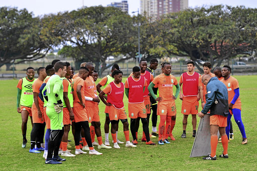 AmaZulu players during a training session at Moses Mabhida outer fields in Durban in 2018.