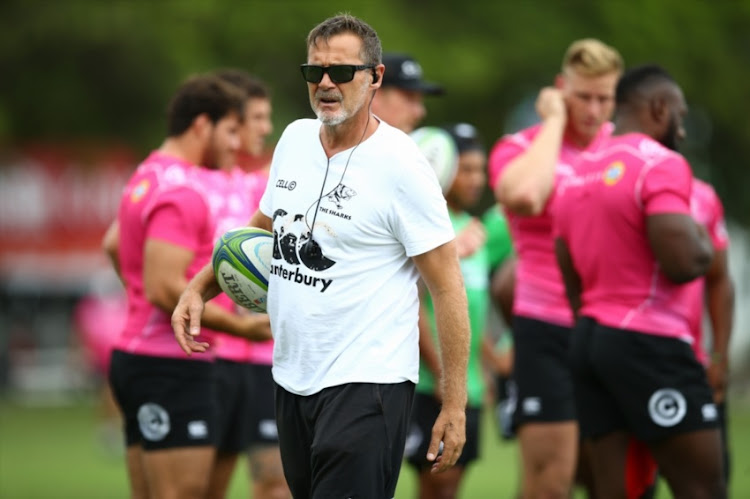Robert du Preez (Head Coach) of the Cell C Sharks during the Cell C Sharks training session at Jonsson Kings Park on April 30, 2018 in Durban, South Africa.
