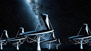 The SKA telescopes by night. File photo.