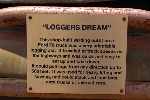 This shop-built yarding outfit on a Ford F6 truck was a very adaptable logging aid. It traveled at truck speeds on the highways and was quick and easy to set up and take down.It could pull logs...