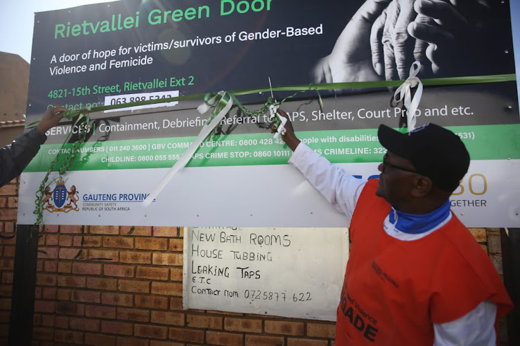 Gauteng premier David Makhura during the opening of the Green Door facility in Rietvallei, Krugersdorp, on Friday. The facility provides a temporary safe house to victims of gender-based violence.