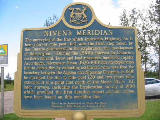 The surveying of the line which intersects Highway No. 11 here (survey mile-post 162) was the first step taken by the Ontario government in the exploration and development of this region. During...
