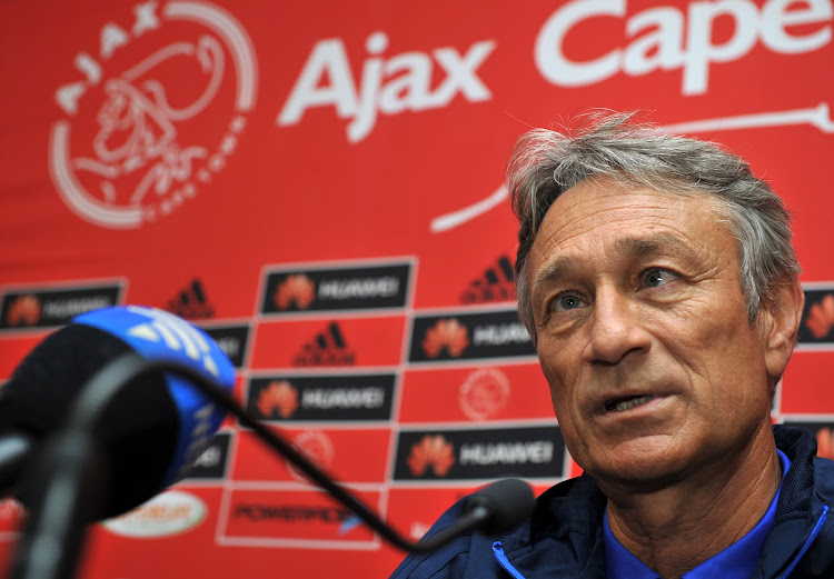 Ajax Cape Town head coach Muhsin Ertugral during his press conference ahead of their must-win match in the final round of the Absa Premiership season against Kaizer Chiefs at Cape Town Stadium.