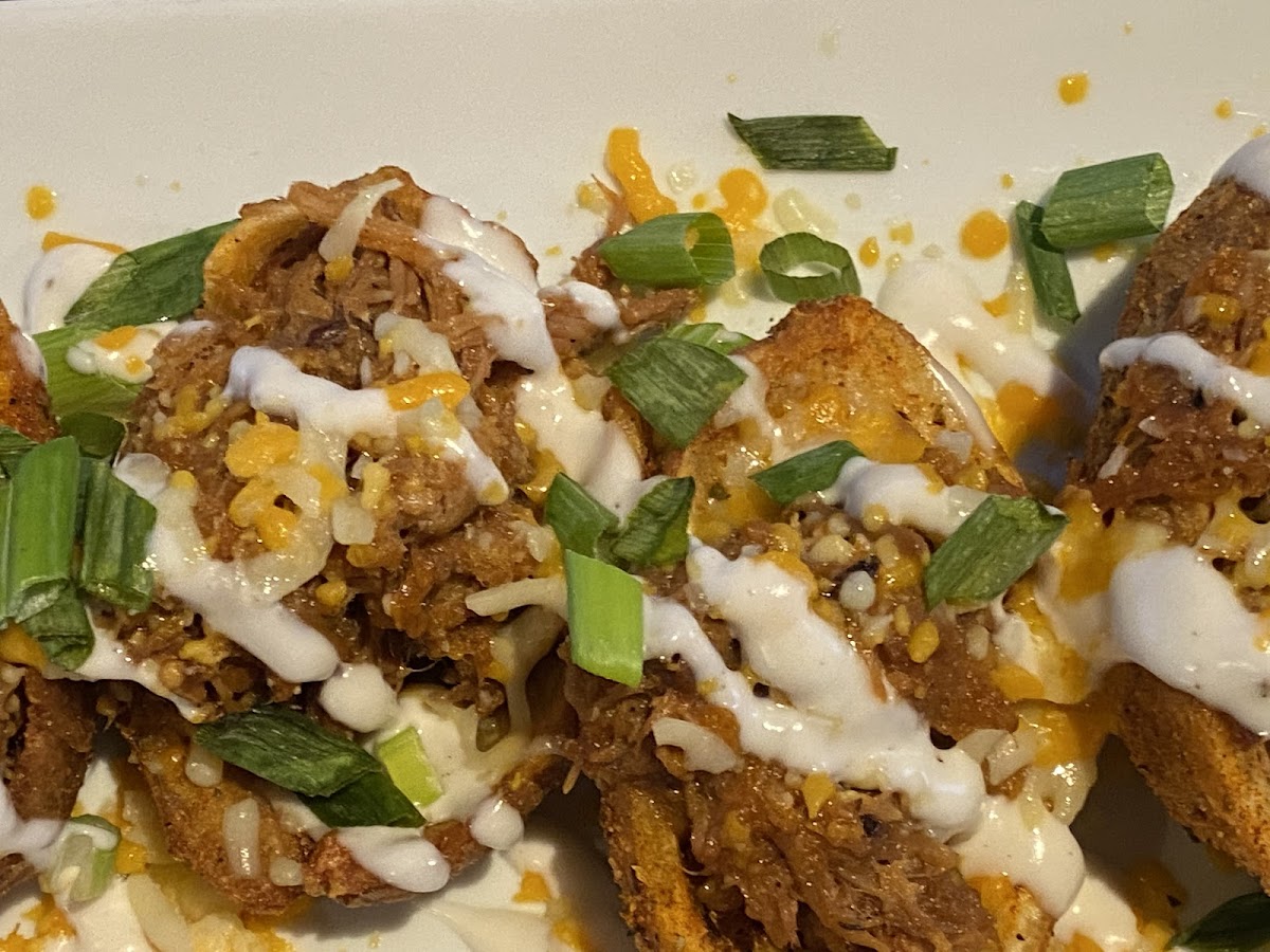 Pulled pork potato skins