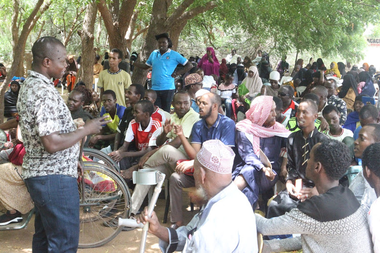 People with Disabilities at the Garissa School of the mentally handicapped during the commemoration of World Autism Awareness Day on 3rd April.