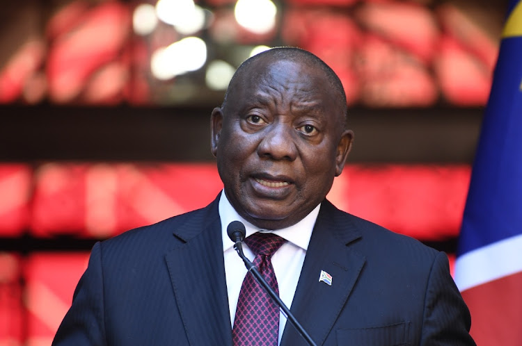President Cyril Ramaphosa delivers a speech at the Union Buildings in Pretoria, April 20 2023. Picture: FRENNIE SHIVAMBU/GALLO IMAGES