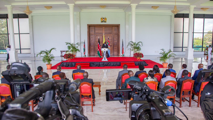 President William Ruto during the State of the Nation address at State House, Nairobi, on May 3, 2024.
