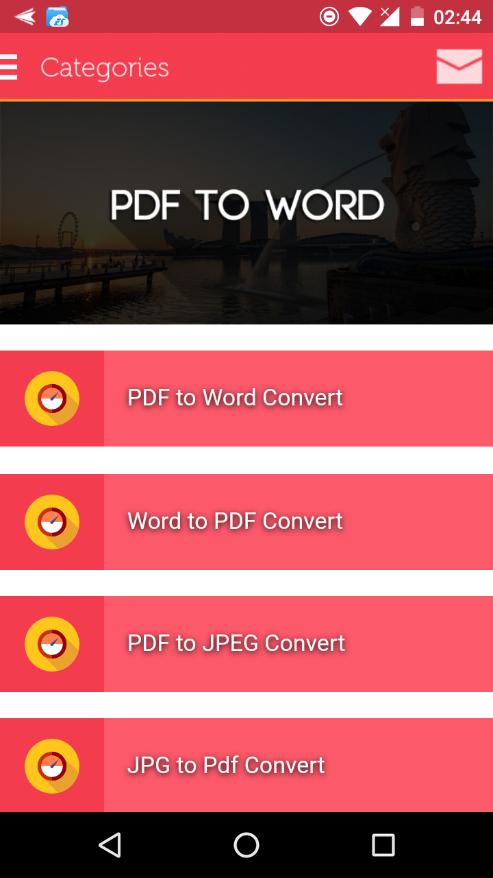 Android application PDF to Word Converter screenshort