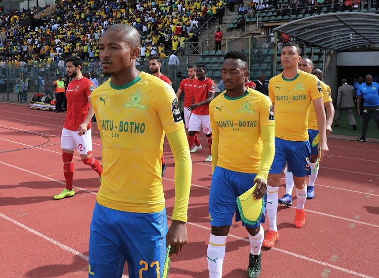 Thapelo Morena of Sundowns during the 2018/19 CAF Champions League football match between Sundowns and Al Ahly at Lucas Moripe Stadium, Pretoria on 06 April 2019.